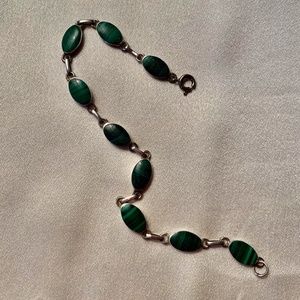 Sterling Silver (925) and Malachite Bracelet